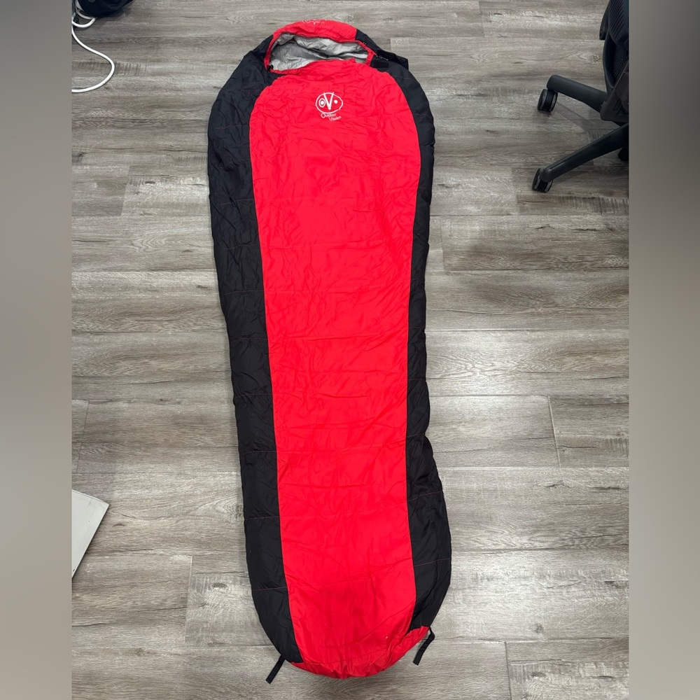 Outdoor Vitals Atlas 15 Degree 500 Fill Down Sleeping Mummy Bag Red & Black